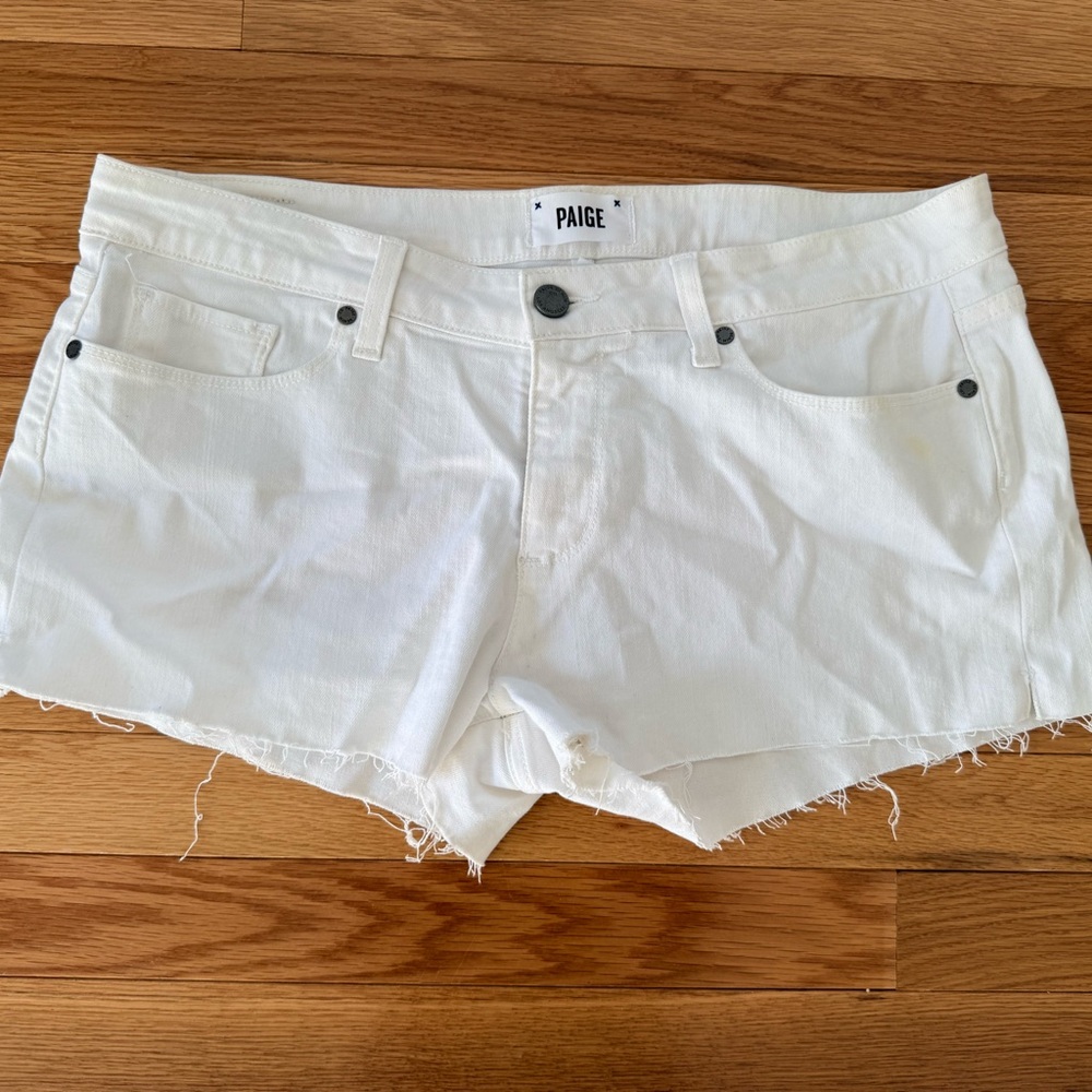 PAIGE Women's Crisp White Jean Shorts